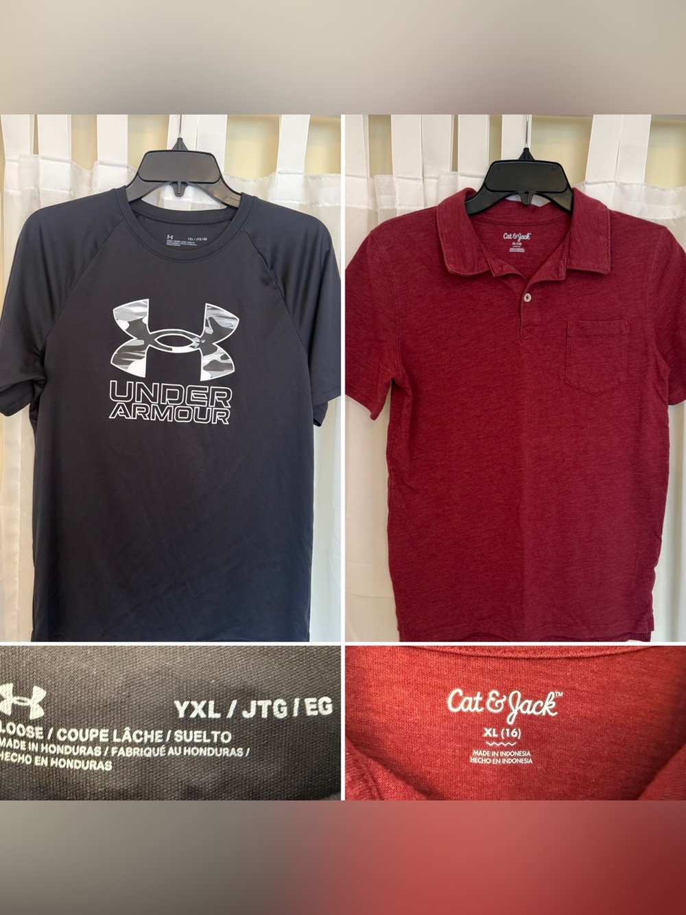 Under Armour Black Short Sleeve Logo Tee with Red Polo Set